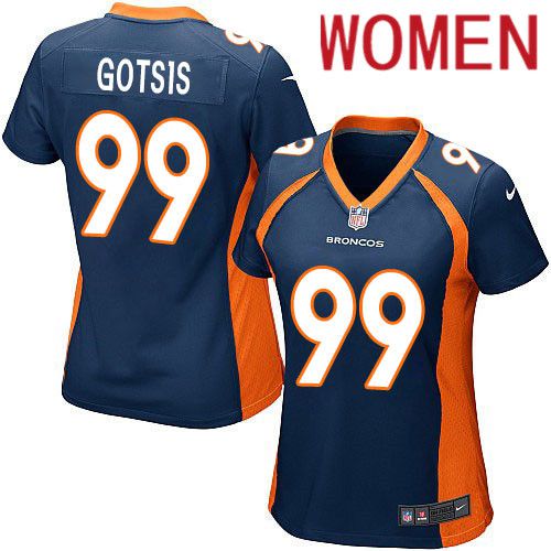 Women Denver Broncos #99 Adam Gotsis Nike Navy Game NFL Jersey->women nfl jersey->Women Jersey